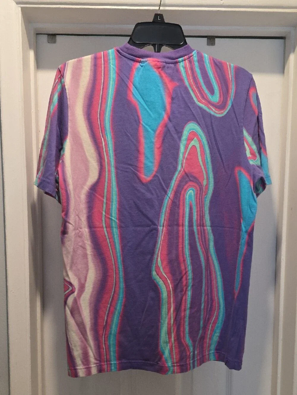 adidas Purple Teal & Pink Swirl Graphic Tee